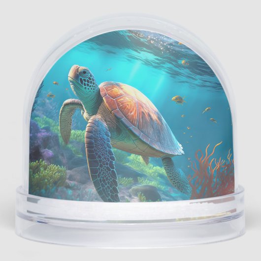Enchanting Sea Turtle Dome Glass Snow Globe Gift (正面)
