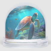 Enchanting Sea Turtle Dome Glass Snow Globe Gift (裏面)