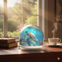 Enchanting Sea Turtle Dome Glass Snow Globe Gift