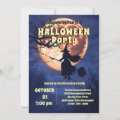 Enchanting Witch Full Moon Halloween Party 招待状 (正面)