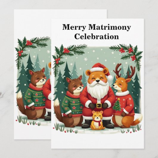Enchanting Woodland Christmas  招待状 (正面/裏面)