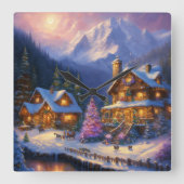 Enchantment in Everwinter: A Thomas Kinkade Inspir スクエア壁時計 (正面)