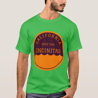 Encinitas California Vintage Retro Surf USA Travel Tシャツ