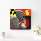 Encircled Hour of Delicacy スクエア壁時計 (ホーム)