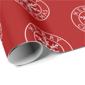 Encircled Merry Christmas Simple Snowflake ラッピングペーパー (ロールコーナー)