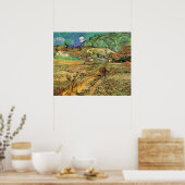 Enclosed Wheat Field w Peasant by Vincent van Gogh ポスター (キッチン)