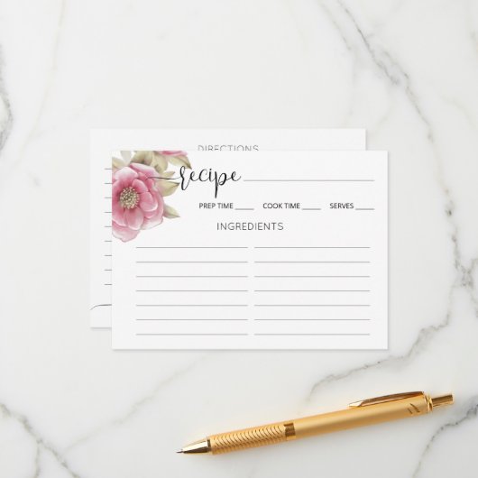 Enclosure Card Bridal Shower Recipe. エンクロージャーカード (正面/裏面インサイチュ)