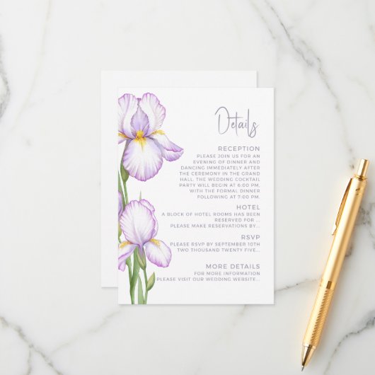 Enclosure Card Details for Wedding.  エンクロージャーカード (正面/裏面インサイチュ)