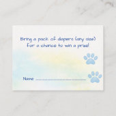 Enclosure Card Diaper Raffle Puppy Theme エンクロージャーカード (裏面)