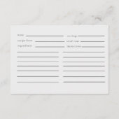 Enclosure Card Pin Bow Bridal Shower Recipe エンクロージャーカード (裏面)