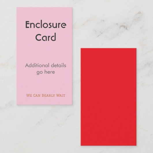 Enclosure Card Wedding Birth Announcement | Diaper エンクロージャーカード (正面/裏面)