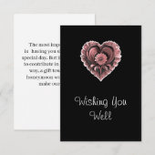 Enclosure Card Wedding Red Heart Floral Insert エンクロージャーカード (正面/裏面)