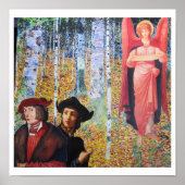 Encounter in the Woods - collage art ポスター (正面)