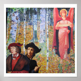 Encounter in the Woods - collage art ポスター