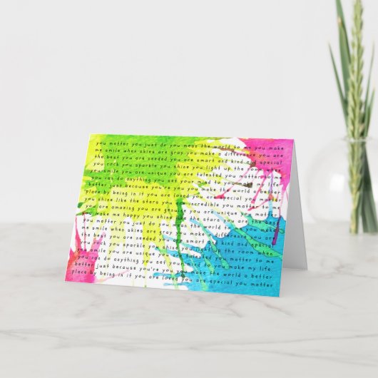 EncourageMe "君の存在は大切" バージョン2 カード (正面)