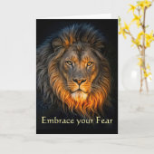 Encouragement Being Afraid Courage with Lion カード (黄色い花)