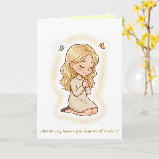 Encouragement Card - Luke 12:7 カード (黄色い花)