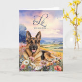 Encouragement German Shepherd Wildflower Meadow カード (黄色い花)