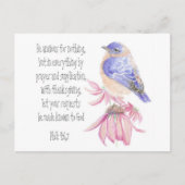 Encouragement, Scripture, Cheerful Bluebird ポストカード (正面)
