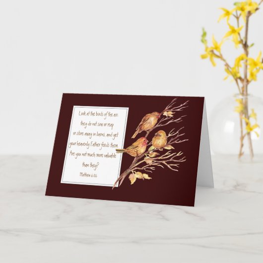 Encouragement Scripture, Matthew 6:26, カード (黄色い花)