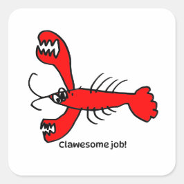 Encouragement Sticker for Kids - Lobster スクエアシール