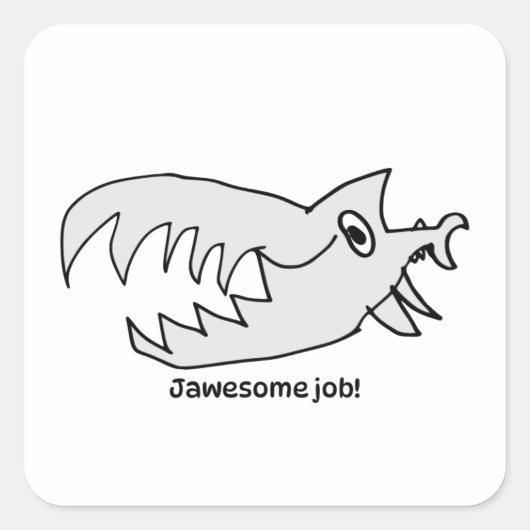 Encouragement Sticker for Kids - Shark スクエアシール (正面)
