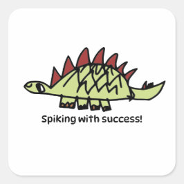 Encouragement Sticker for Kids - Stegosaurus スクエアシール