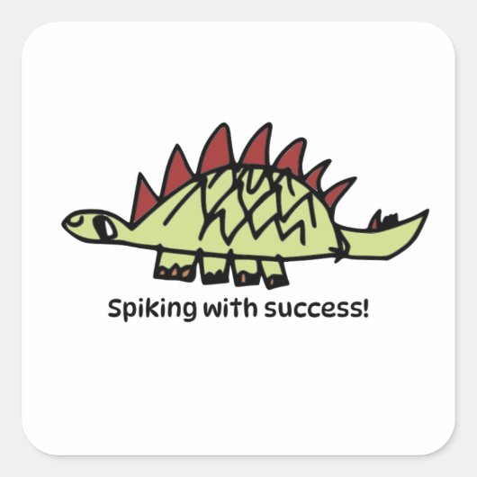 Encouragement Sticker for Kids - Stegosaurus スクエアシール (正面)