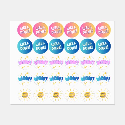 Encouraging Reward Stickers for Kids ラベル (シート)