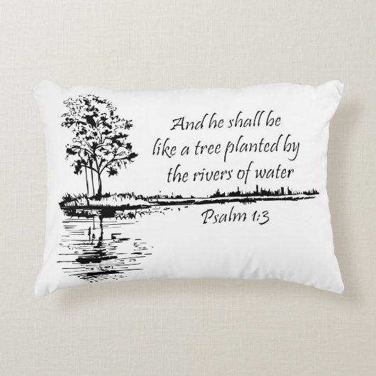 Encouraging Scripture Psalm 1:3  アクセントクッション (正面)