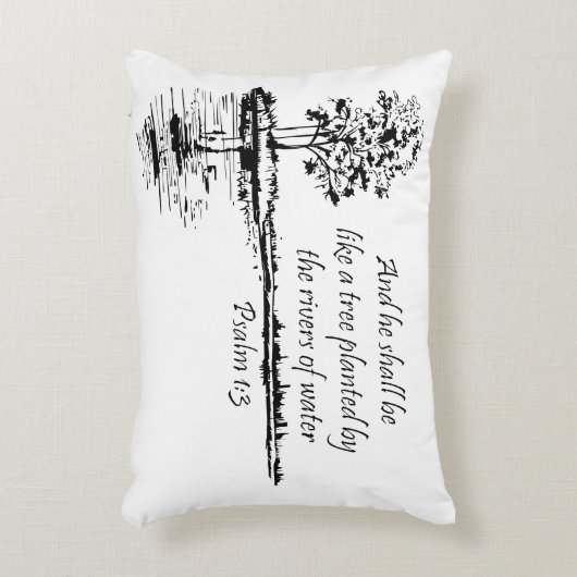 Encouraging Scripture Psalm 1:3  アクセントクッション (正面(垂直))