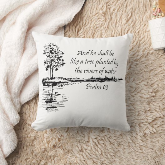 Encouraging Scripture Psalm 1:3  クッション (ブランケット)
