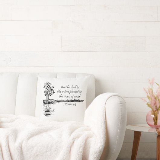 Encouraging Scripture Psalm 1:3 クッション (ソファ)