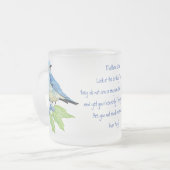 Encouring聖なる書物、 経典Matthew 6:26, Bird Art フロストグラスマグカップ (正面左)