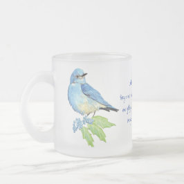 Encouring聖なる書物、 経典Matthew 6:26, Bird Art フロストグラスマグカップ