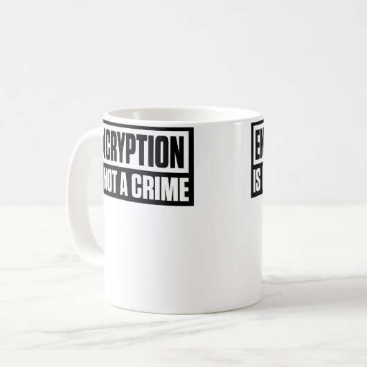 Encryption Is Not A Crime コーヒーマグカップ (正面左)