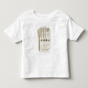 「Encycからのテニスラケットおよびビリヤードの手掛り、 トドラーTシャツ