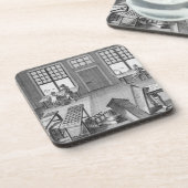 「Encyclopからの家具のinlayerの研修会、 コースター (左側)