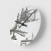 「Encyclopedieからのローマの弾道機械類、 ラウンド壁時計 (傾斜)