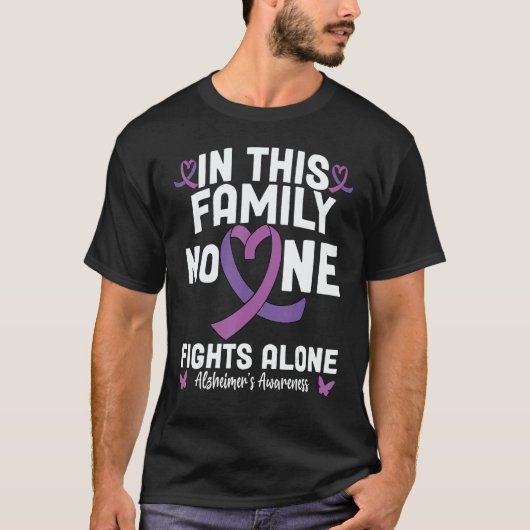 End Alz Alzheimers Ribbon Purple Alzheimer's Aware Tシャツ (正面)
