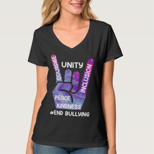 End Bullying Awareness and Solidarity for handicap Tシャツ (正面)