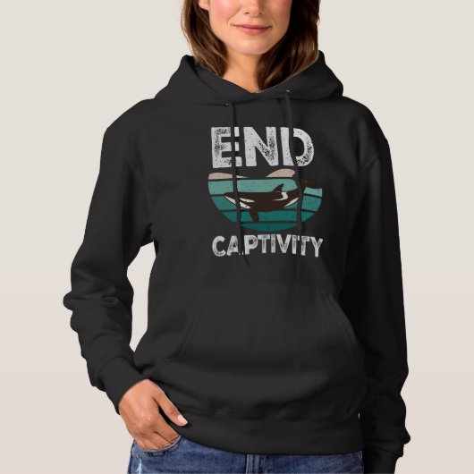End Captivity Orca Sea Mamal Lover パーカ (正面)