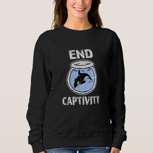 End Captivity Shirt Free the Orca Whales apparel スウェットシャツ (正面)