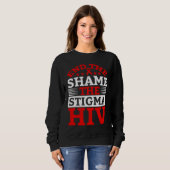End HIV Shame Stigma Red Ribbon Awareness World AI スウェットシャツ (正面フル)