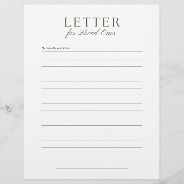 End-of-Life Letter to Loved Ones レターヘッド (正面)