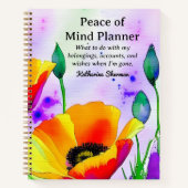 End of Life Peace of Mindプランナー不動産計画 ノートブック (正面)