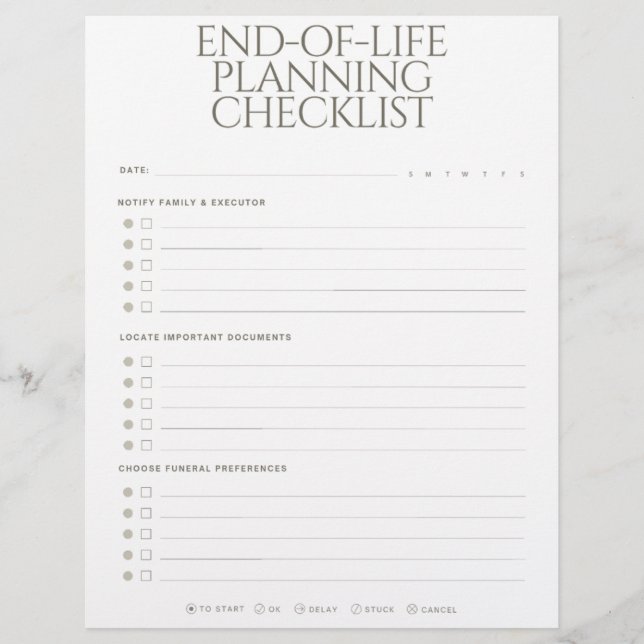 End-of-Life Planning Checklist レターヘッド (正面)