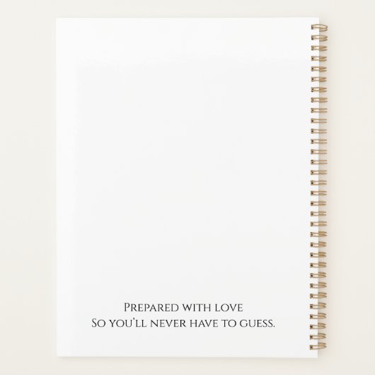 End-of-Life Planning Checklist & Organizer  プランナー手帳 (裏面)