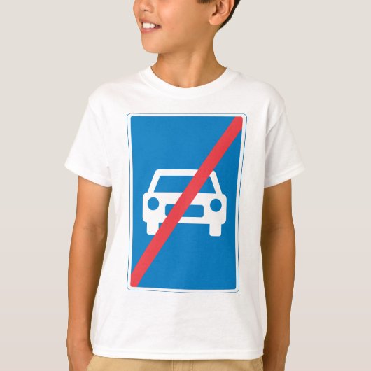 End of Motorway Traffic Sign Tシャツ (正面)