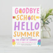 End of Schoolパーティの招待状、Hello Summer Schooo 招待状 (スタンド正面)
